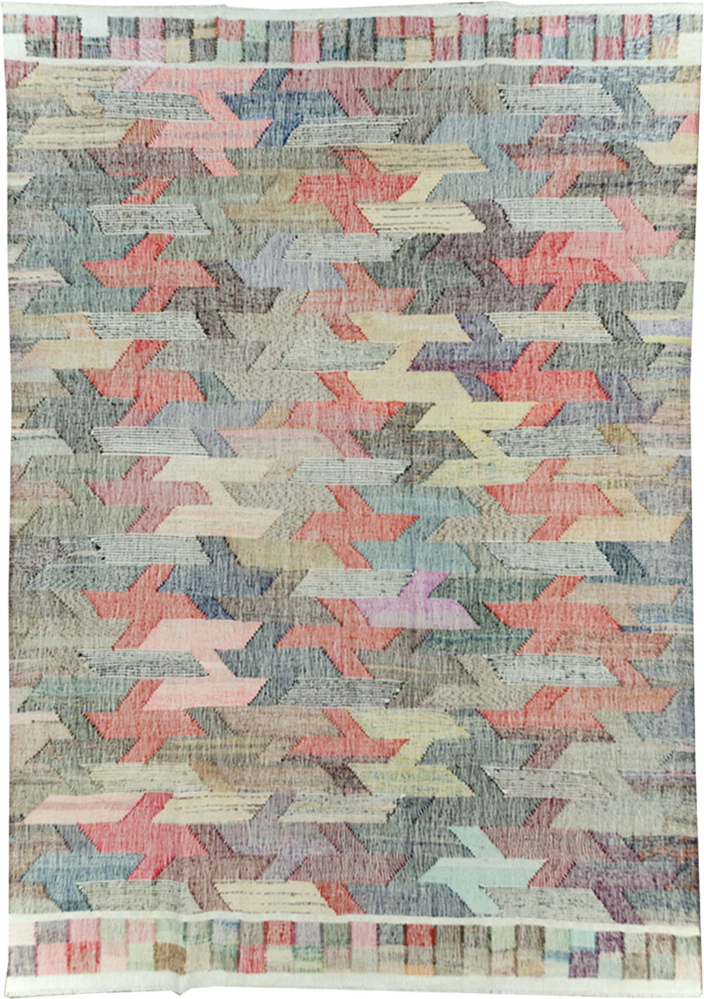 Modern Turkish Flatweave Room Size Carpet, No.32535 - Gsblank