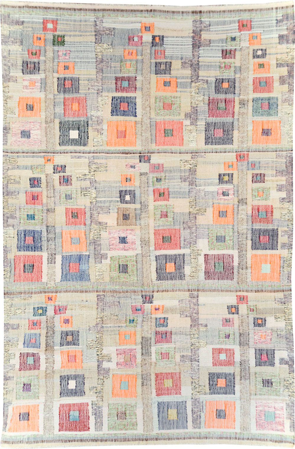 Contemporary Turkish Flatweave Room Size Carpet, No.32536 - Gsblank