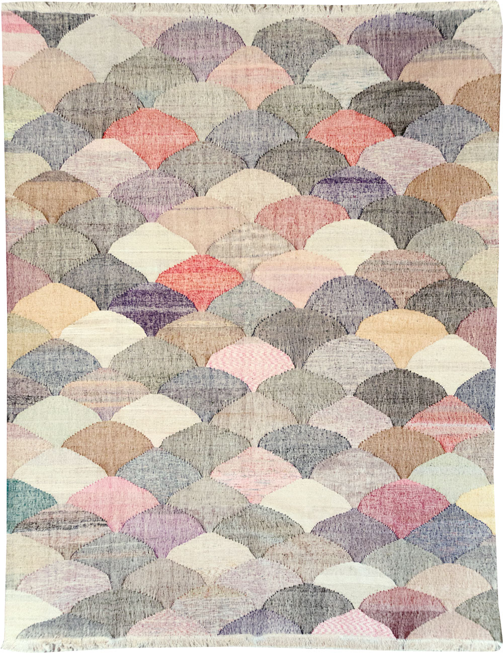 Contemporary Turkish Flatweave Room Size Carpet, No.32538 - Gsblank