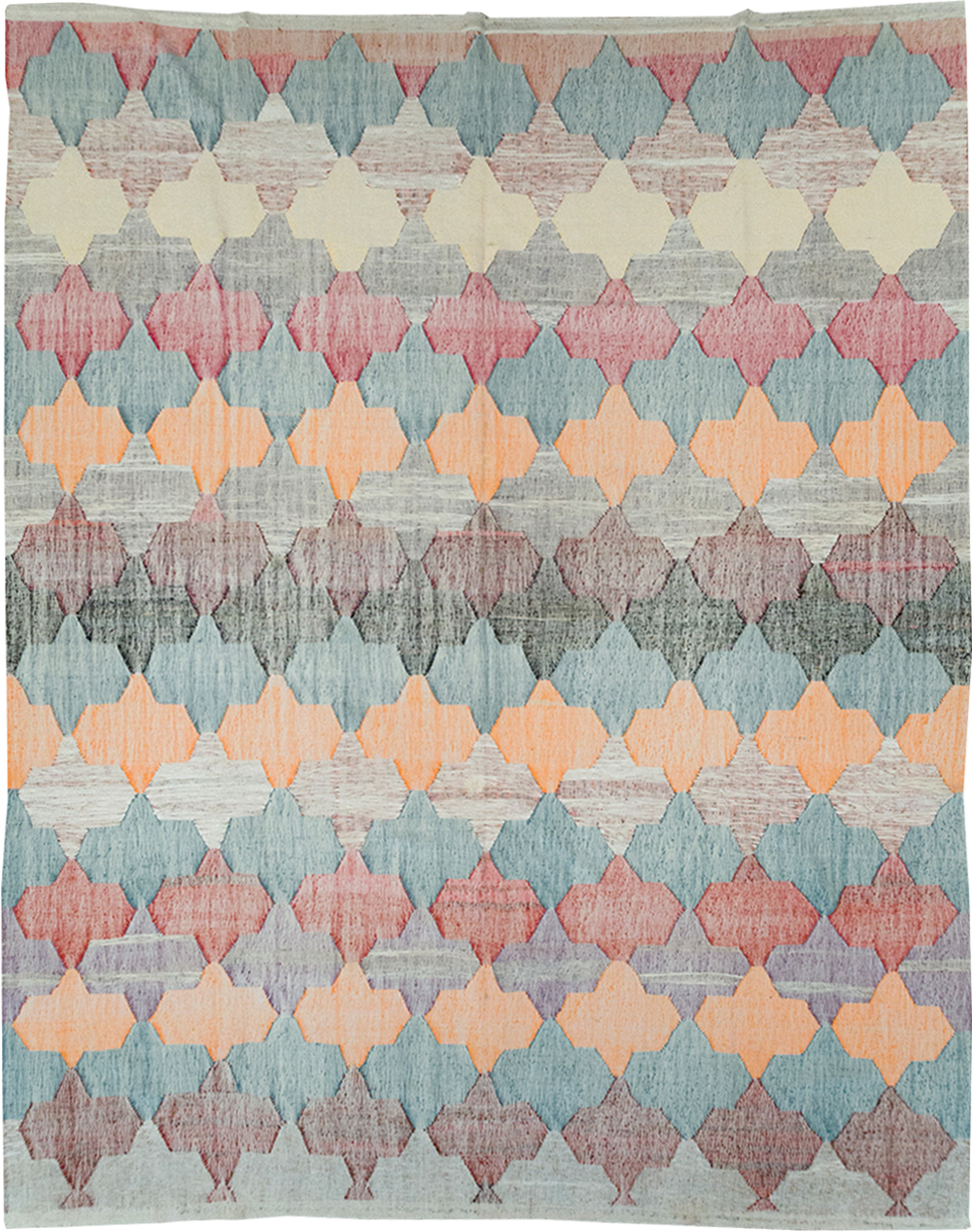 Modern Turkish Flatweave Kilim Large Room Size Carpet, No.32539 - Gsblank