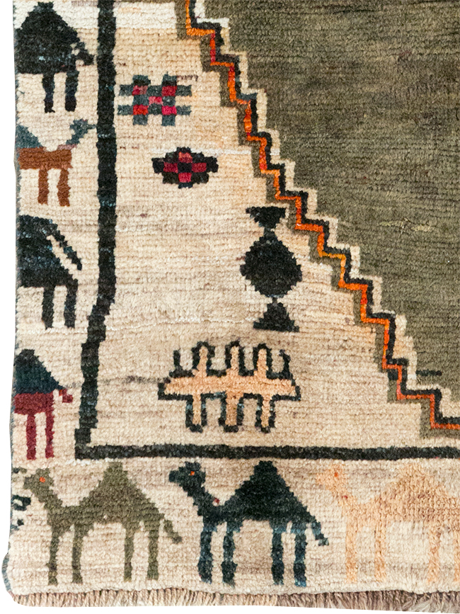 Vintage Persian Gabbeh Throw Rug, No.32540 - Gsblank