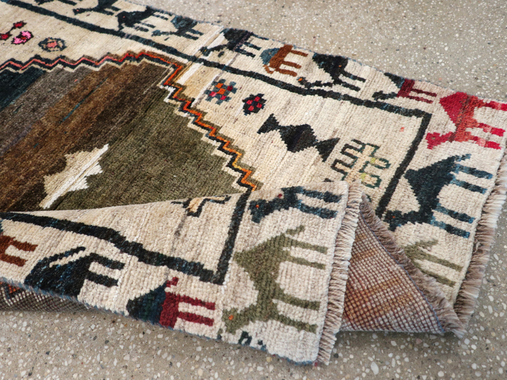 Vintage Persian Gabbeh Throw Rug, No.32540 - Gsblank