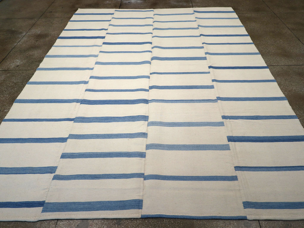 Contemporary Turkish Flatweave Room Size Carpet, No.32542 - Gsblank