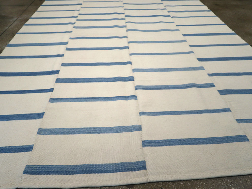 Modern Turkish Flatweave Kilim Room Size Carpet, No.32543 - Gsblank