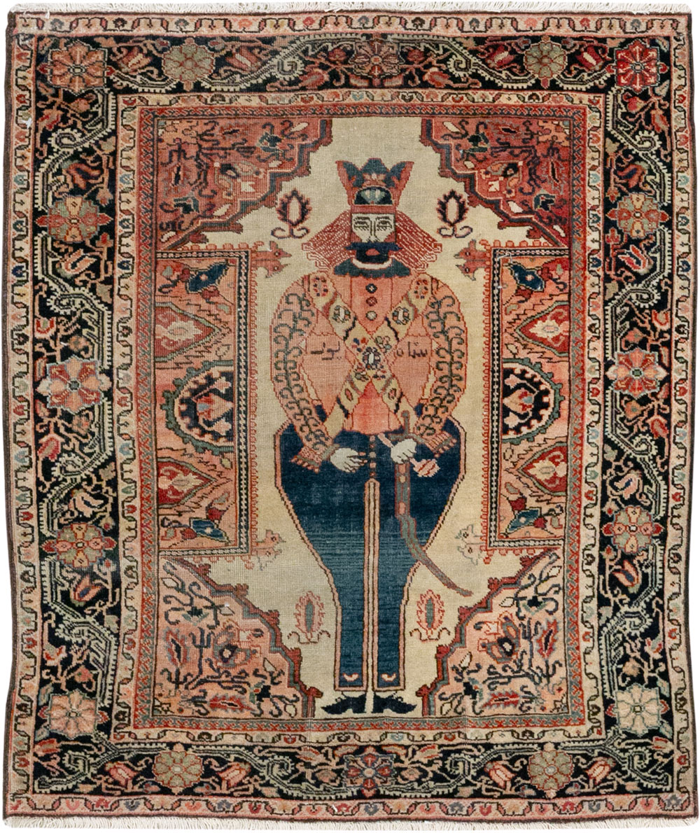 Antique Persian Sarouk Fereghan Pictorial Rug, No.32547 - Gsblank