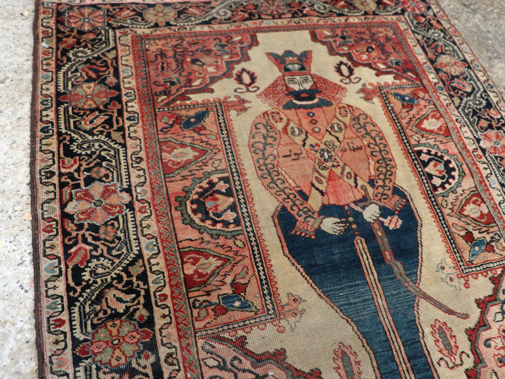 Antique Persian Sarouk Fereghan Pictorial Rug, No.32547 - Gsblank