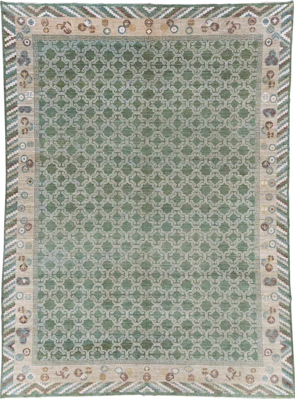 Modern East Turkestan Khotan Room Size Carpet, No.32549 - Gsblank