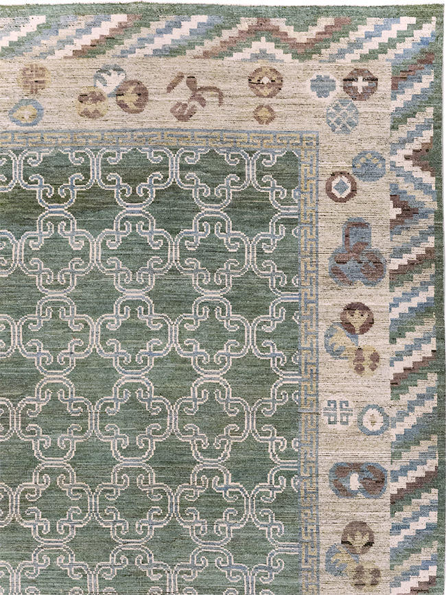 Modern East Turkestan Khotan Room Size Carpet, No.32549 - Gsblank
