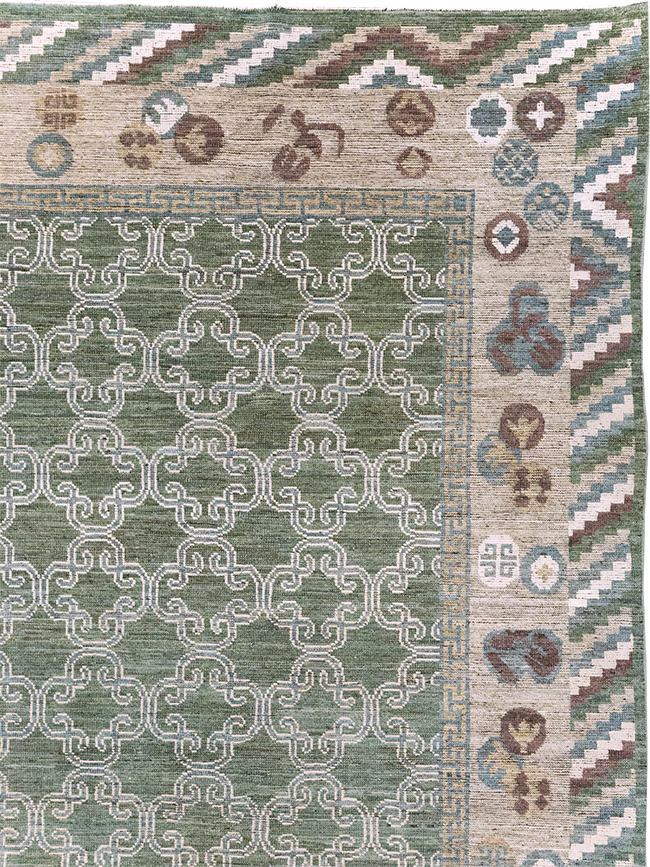 Modern East Turkestan Khotan Room Size Carpet, No.32549 - Gsblank