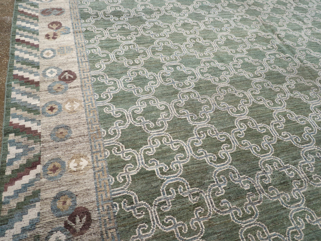 Modern East Turkestan Khotan Room Size Carpet, No.32549 - Gsblank