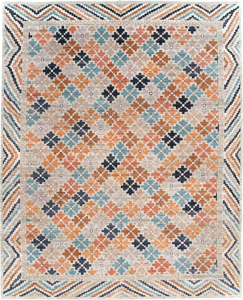 Modern East Turkestan Khotan Room Size Carpet, No.32554 - Gsblank