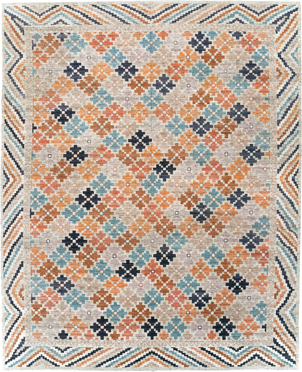 Modern East Turkestan Khotan Room Size Carpet, No.32554 - Gsblank