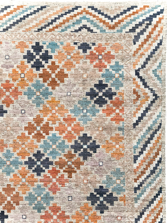 Modern East Turkestan Khotan Room Size Carpet, No.32554 - Gsblank