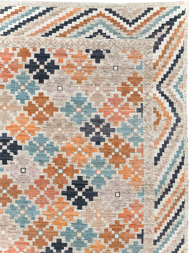 Modern East Turkestan Khotan Room Size Carpet, No.32554 - Gsblank