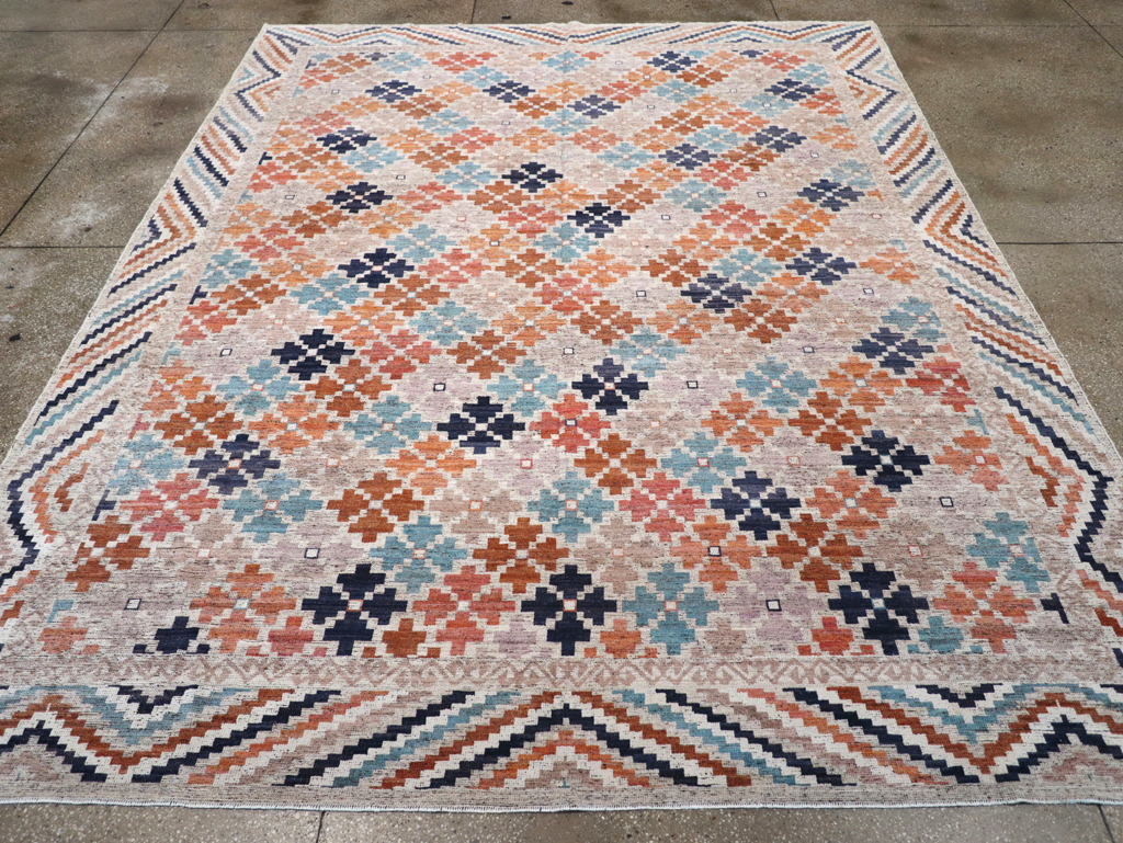 Modern East Turkestan Khotan Room Size Carpet, No.32554 - Gsblank