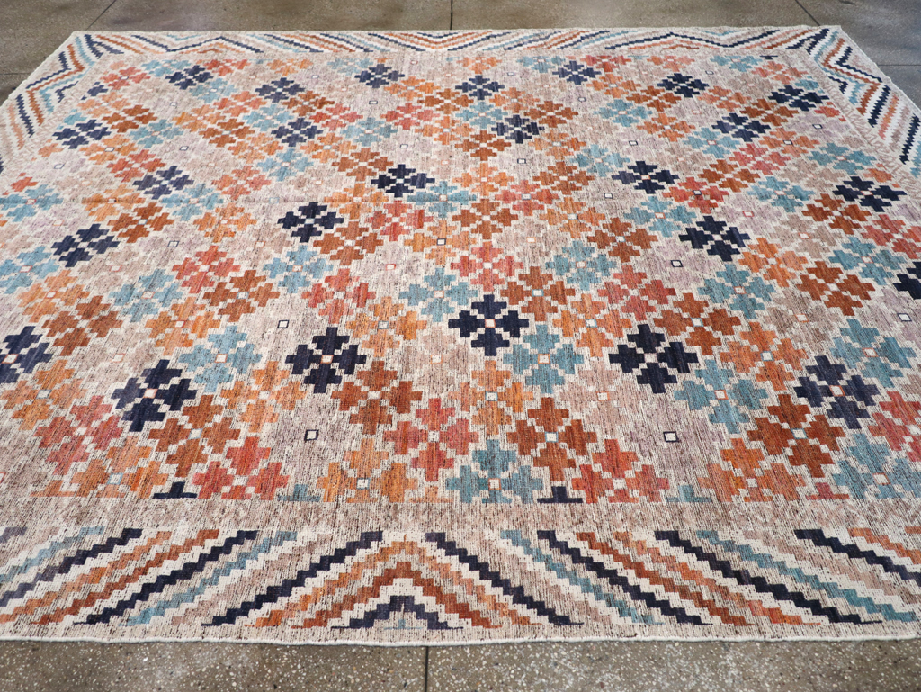 Modern East Turkestan Khotan Room Size Carpet, No.32554 - Gsblank