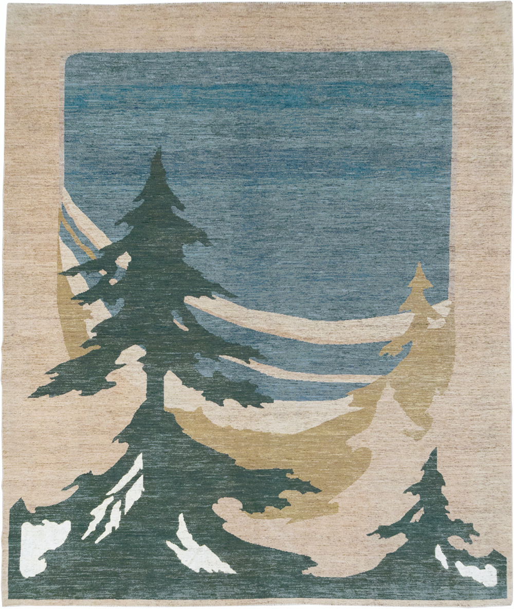 Modern East Turkestan Khotan Room Size Carpet, No.32556 - Gsblank