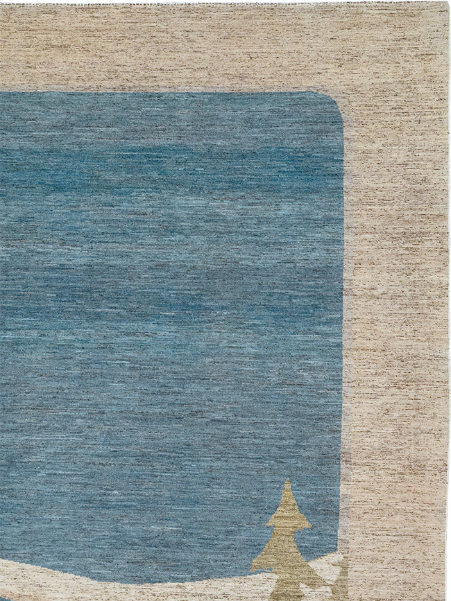 Modern East Turkestan Khotan Room Size Carpet, No.32556 - Gsblank