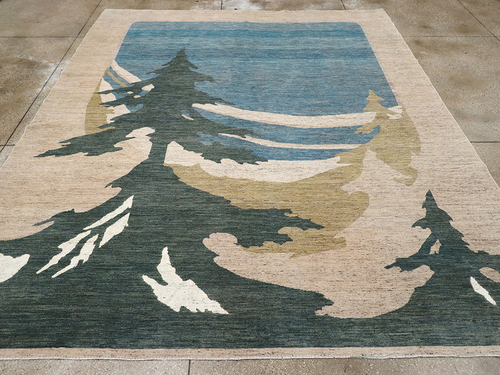 Modern East Turkestan Khotan Room Size Carpet, No.32556 - Gsblank