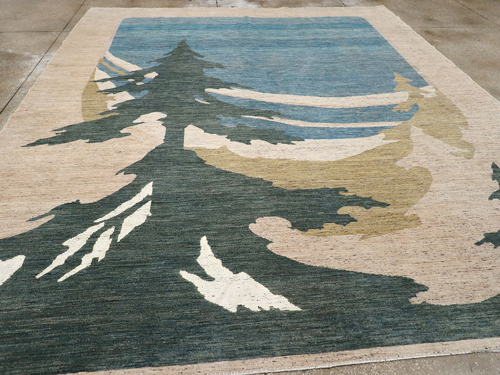 Modern East Turkestan Khotan Room Size Carpet, No.32556 - Gsblank