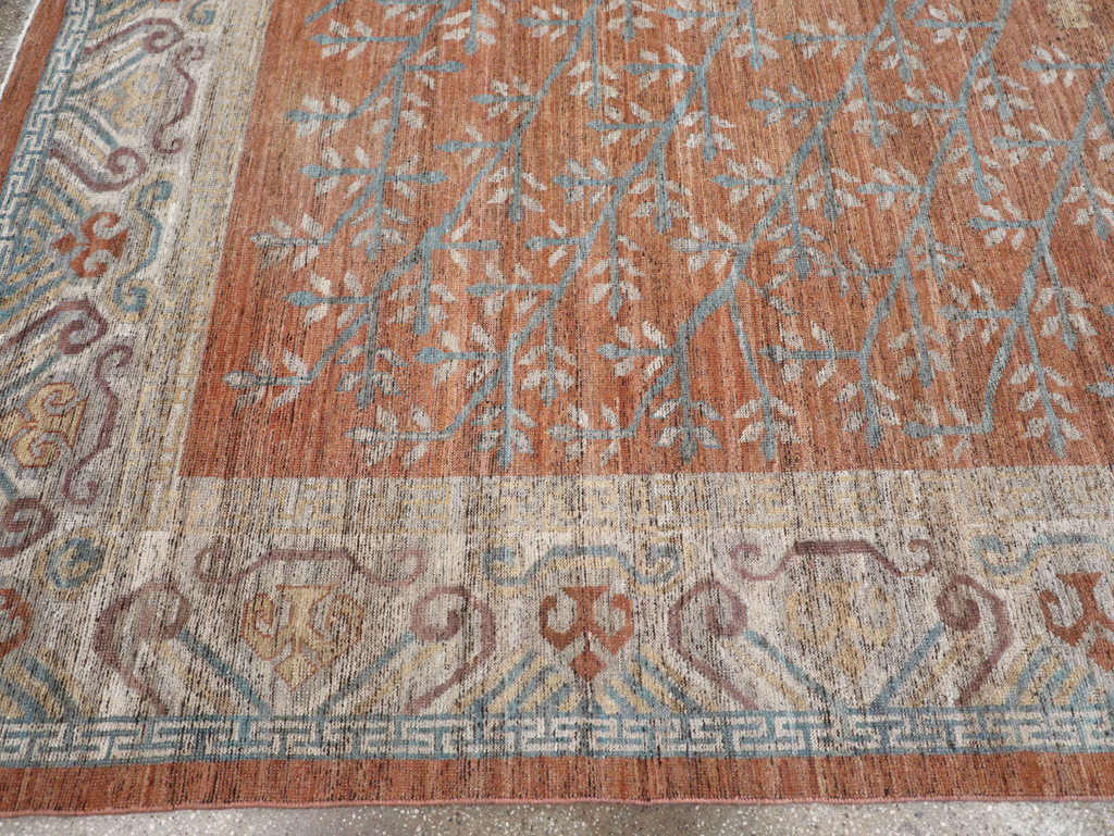 Modern East Turkestan Khotan Room Size Carpet, No.32559 - Gsblank