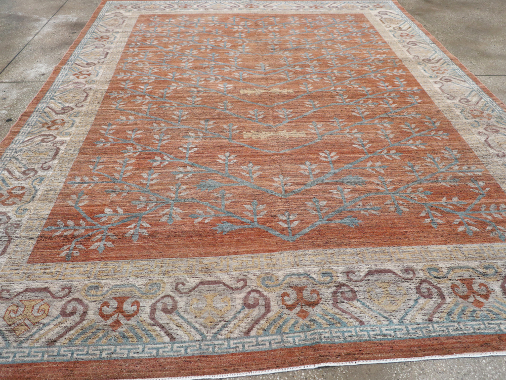 Modern East Turkestan Khotan Room Size Carpet, No.32559 - Gsblank