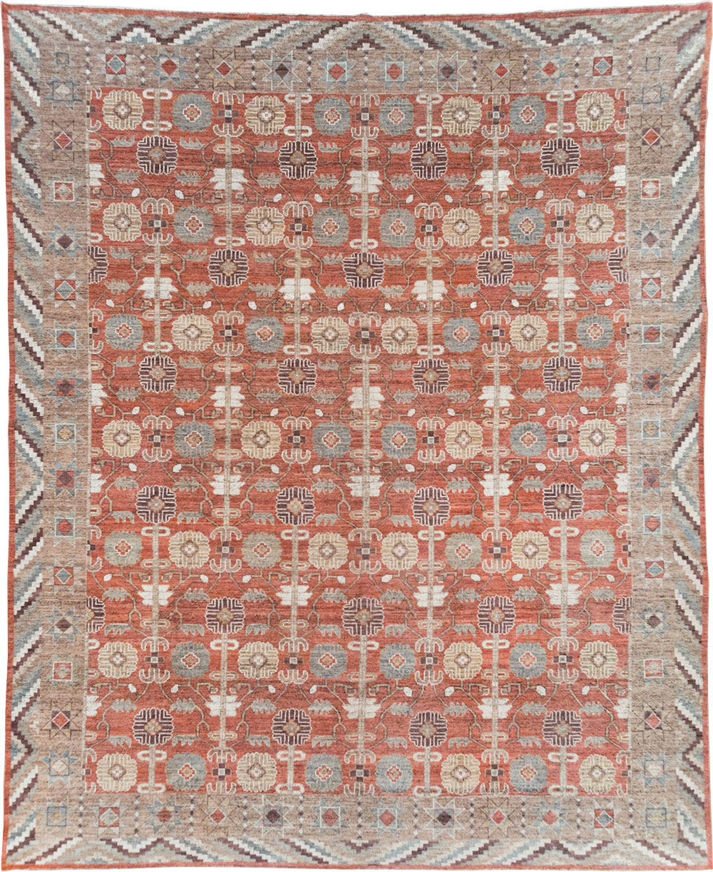 Modern East Turkestan Khotan Room Size Carpet, No.32561 - Gsblank