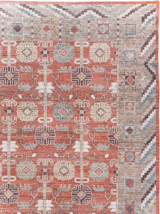 Modern East Turkestan Khotan Room Size Carpet, No.32561 - Gsblank