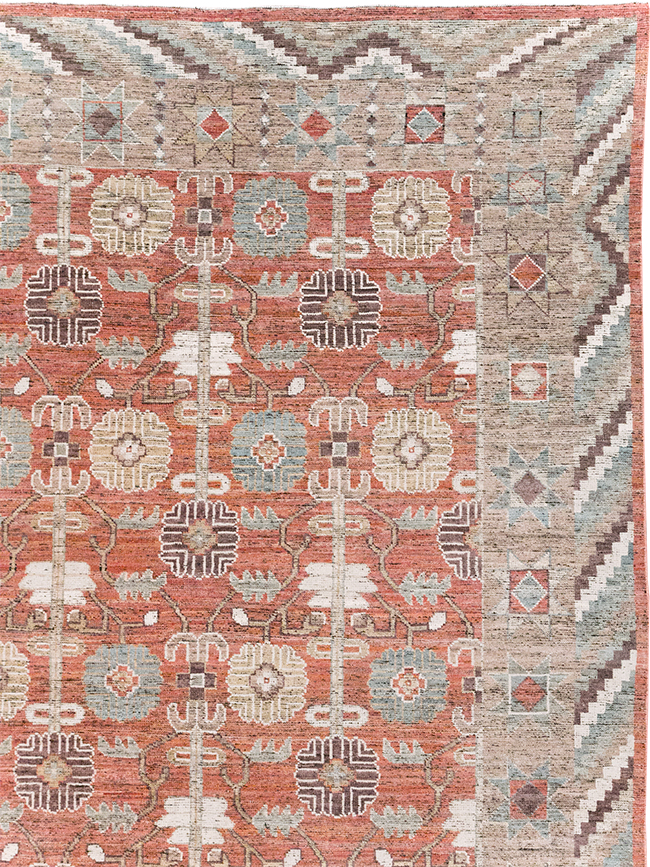 Modern East Turkestan Khotan Room Size Carpet, No.32561 - Gsblank