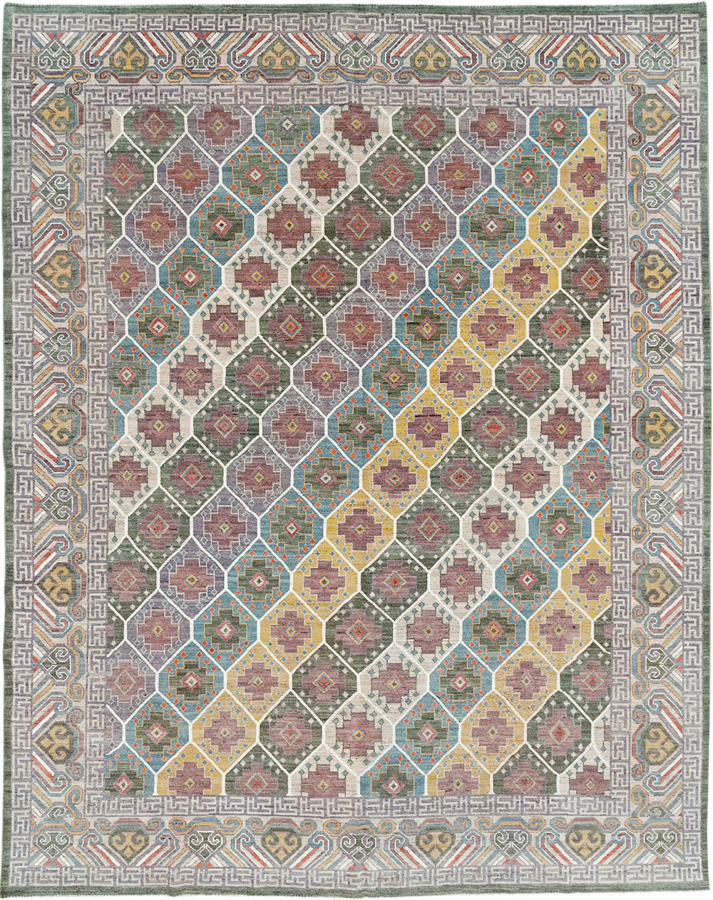 Modern East Turkestan Khotan Room Size Carpet, No.32562 - Gsblank