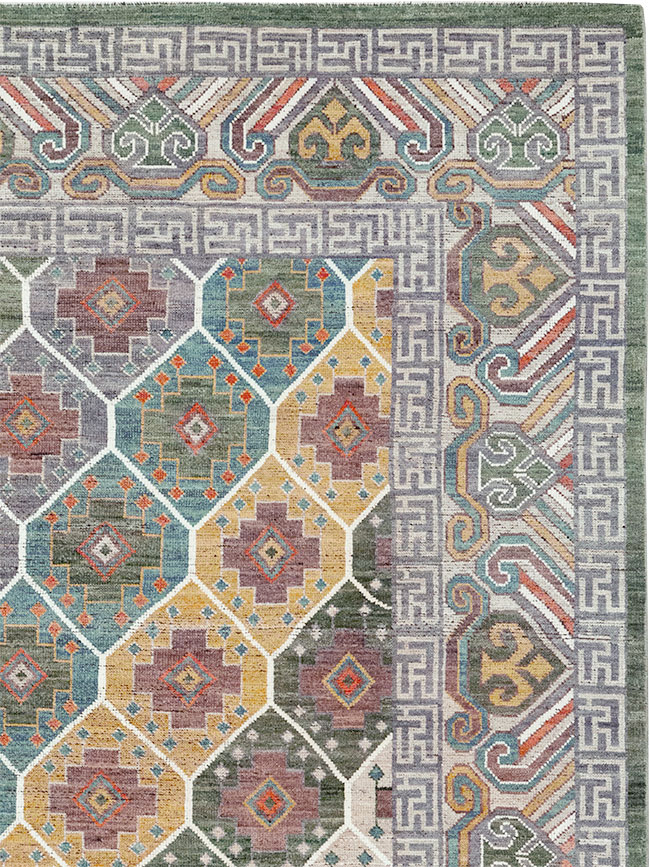 Modern East Turkestan Khotan Room Size Carpet, No.32562 - Gsblank