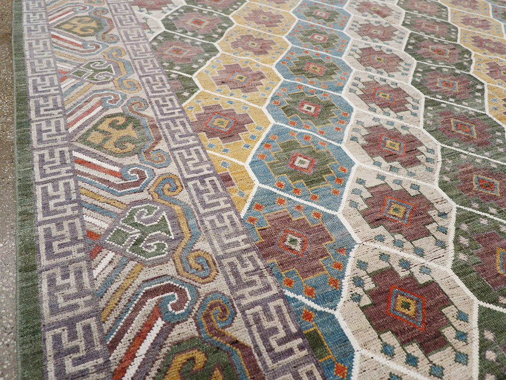 Modern East Turkestan Khotan Room Size Carpet, No.32562 - Gsblank