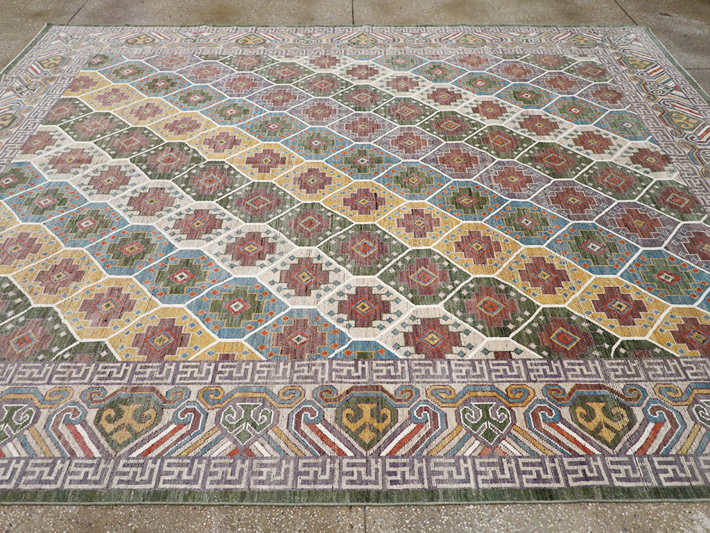 Modern East Turkestan Khotan Room Size Carpet, No.32562 - Gsblank