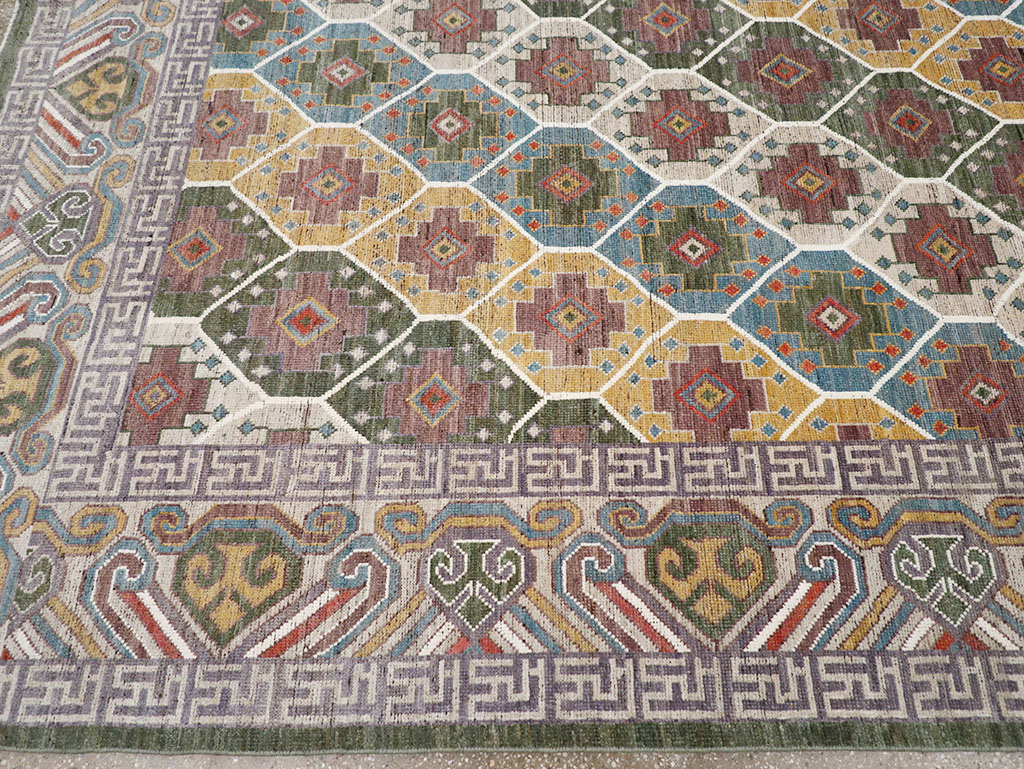 Modern East Turkestan Khotan Room Size Carpet, No.32562 - Gsblank