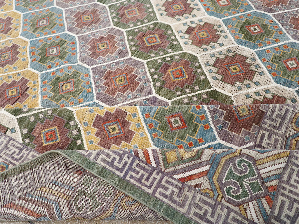 Modern East Turkestan Khotan Room Size Carpet, No.32562 - Gsblank