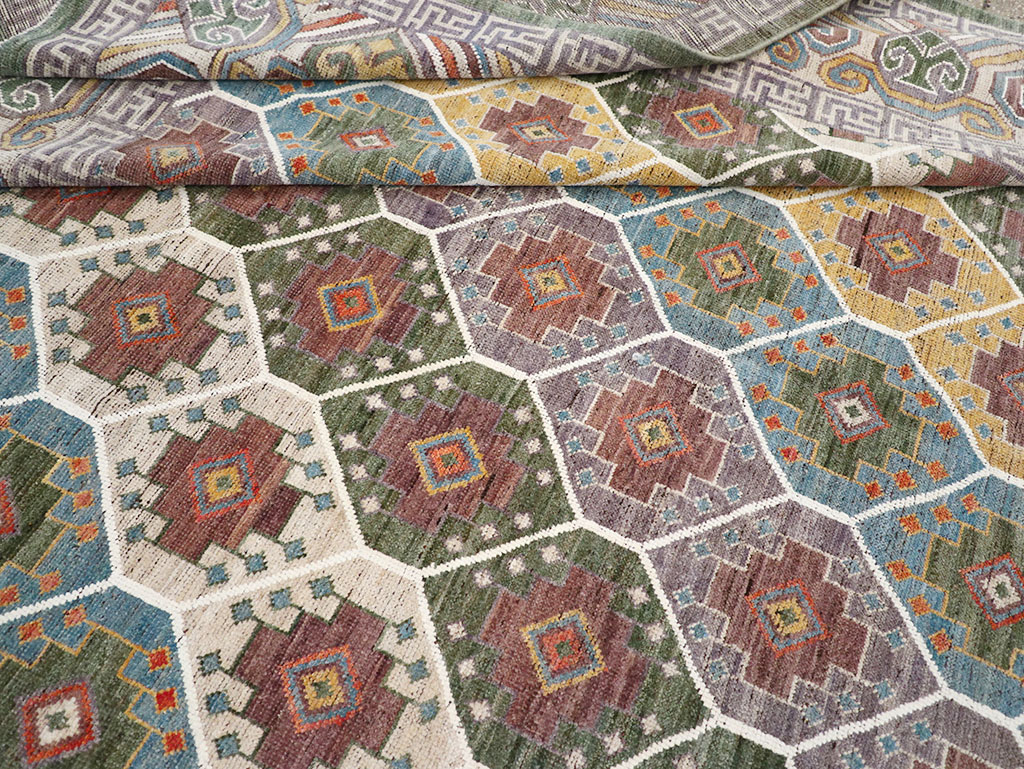 Modern East Turkestan Khotan Room Size Carpet, No.32562 - Gsblank