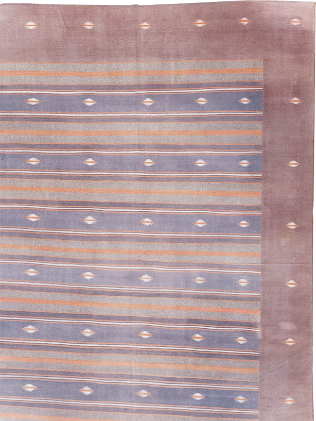 Vintage Indian Flatweave Dhurrie Large Room Size Carpet, No.32563 - Gsblank