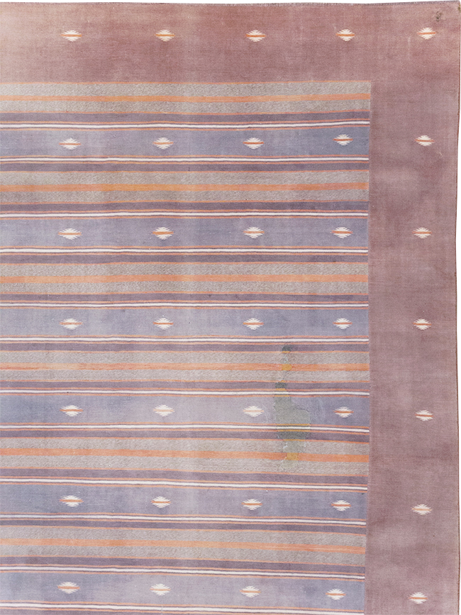 Vintage Indian Flatweave Dhurrie Large Room Size Carpet, No.32563 - Gsblank