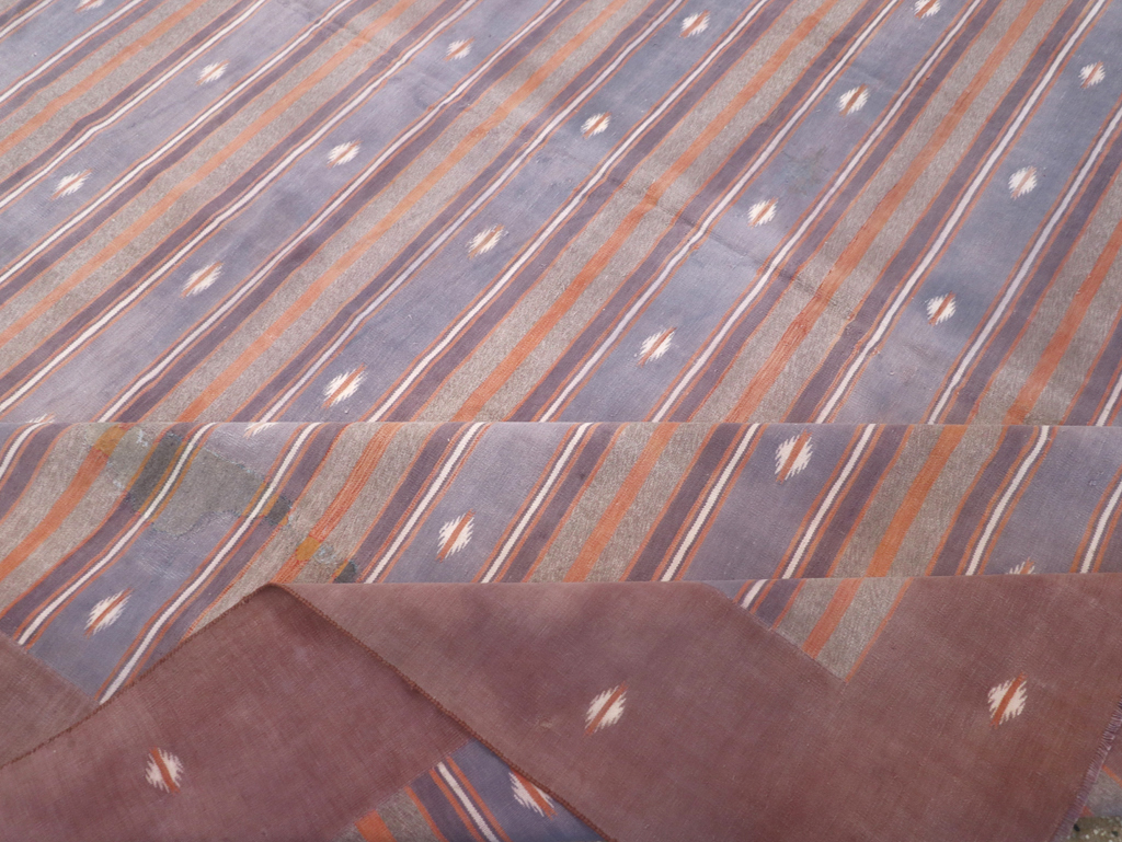 Vintage Indian Flatweave Dhurrie Large Room Size Carpet, No.32563 - Gsblank