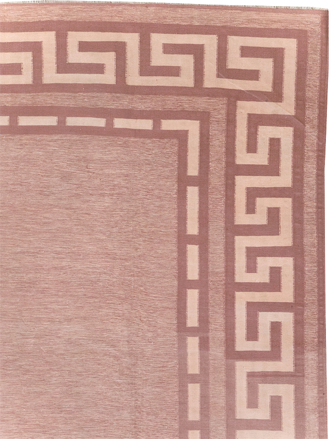 Vintage Indian Flatweave Dhurrie Room Size Carpet, No.32564 - Gsblank