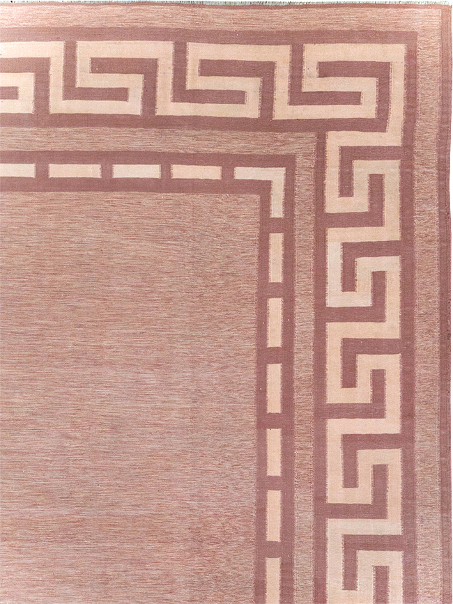 Vintage Indian Flatweave Dhurrie Room Size Carpet, No.32564 - Gsblank