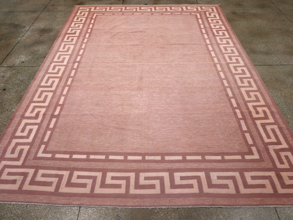 Vintage Indian Flatweave Dhurrie Room Size Carpet, No.32564 - Gsblank