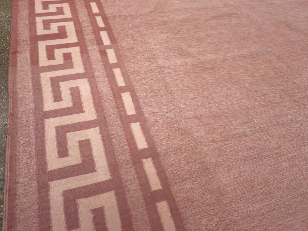 Vintage Indian Flatweave Dhurrie Room Size Carpet, No.32564 - Gsblank