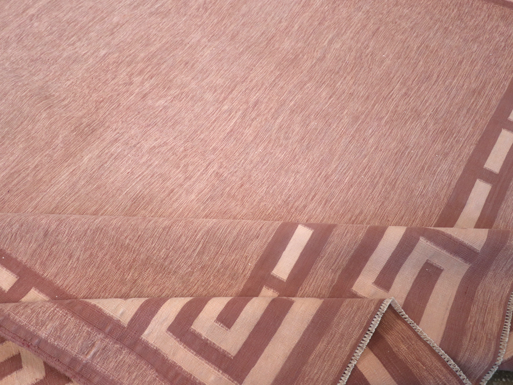 Vintage Indian Flatweave Dhurrie Room Size Carpet, No.32564 - Gsblank