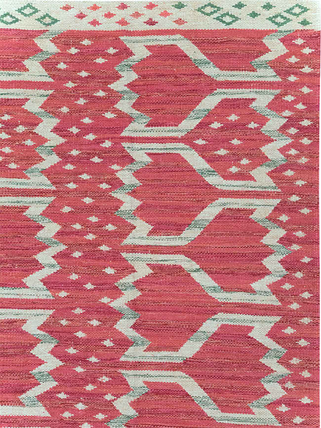 Contemporary Turkish Flatweave Small Room Size Carpet, No.32570 - Gsblank
