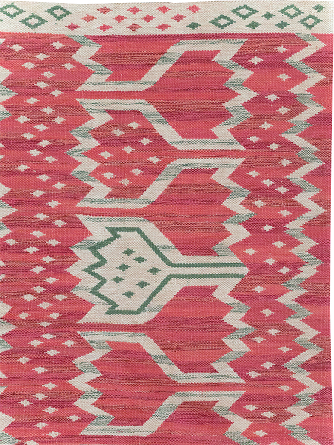 Contemporary Turkish Flatweave Small Room Size Carpet, No.32570 - Gsblank