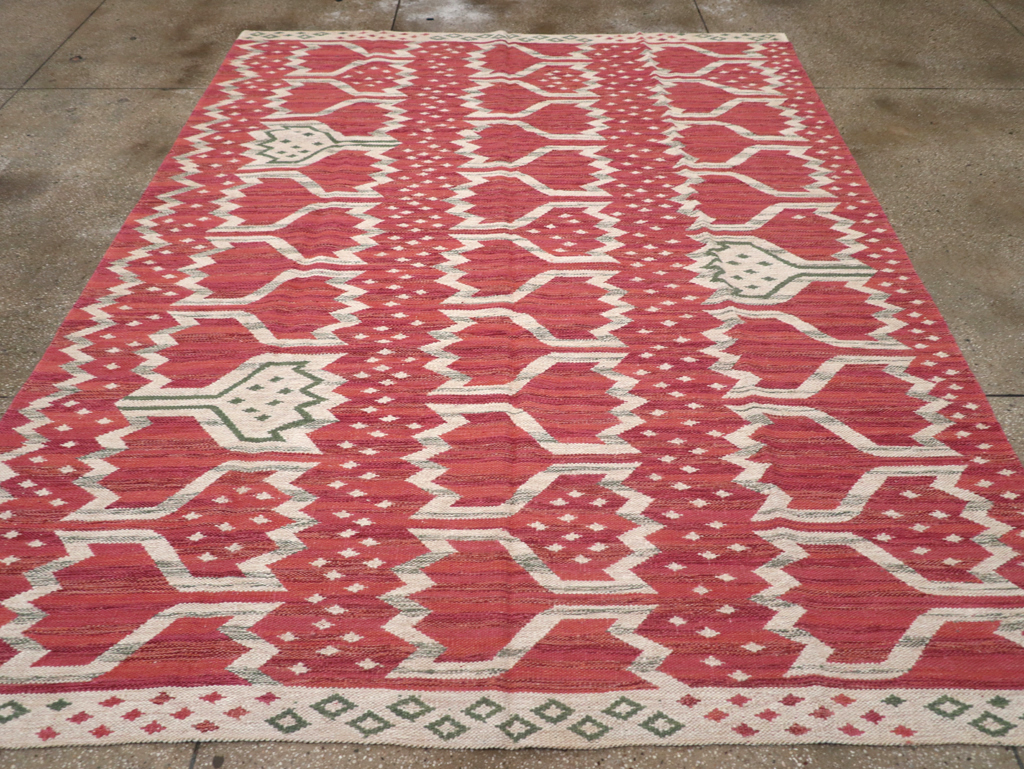 Contemporary Turkish Flatweave Small Room Size Carpet, No.32570 - Gsblank