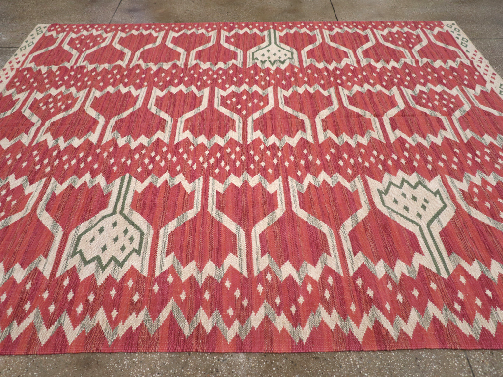 Contemporary Turkish Flatweave Small Room Size Carpet, No.32570 - Gsblank