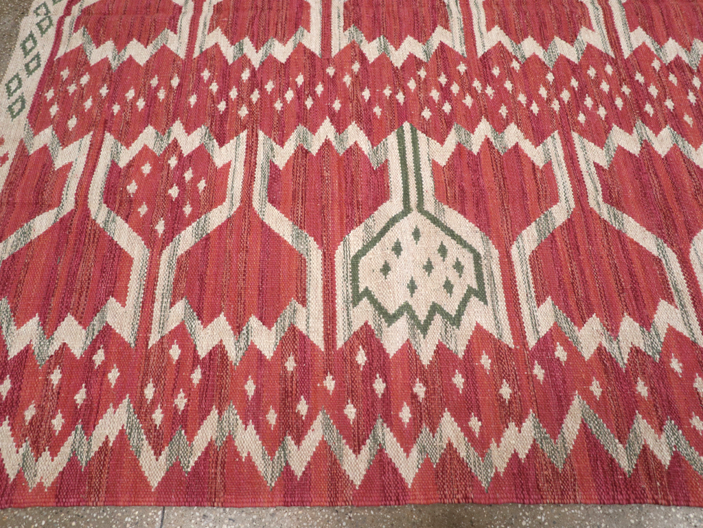 Contemporary Turkish Flatweave Small Room Size Carpet, No.32570 - Gsblank