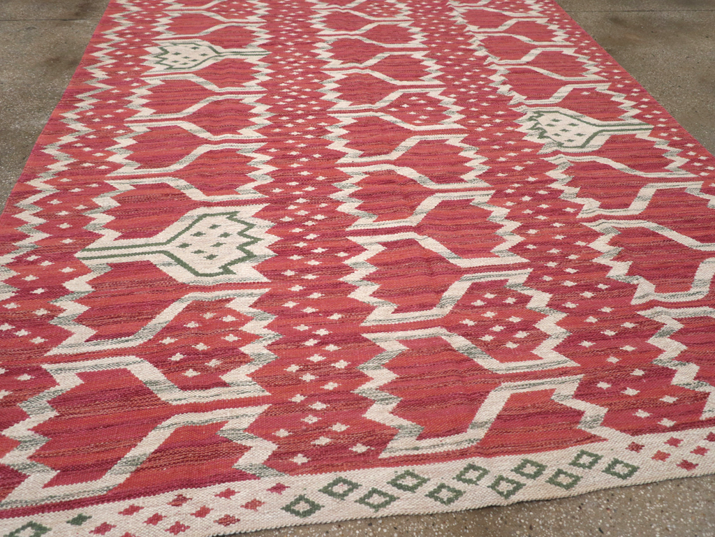 Contemporary Turkish Flatweave Small Room Size Carpet, No.32570 - Gsblank